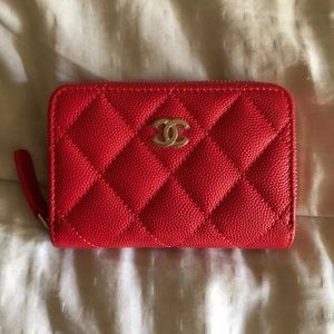 💯 authentic CHANEL O-ZIP COIN PURSE